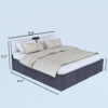 Flora King Size Bed With Hydraulic Lift Up - Image 4